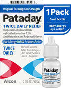 Pataday Twice Daily Allergy Eye Drops, Antihistamine for Itchy Eyes, 5 mL