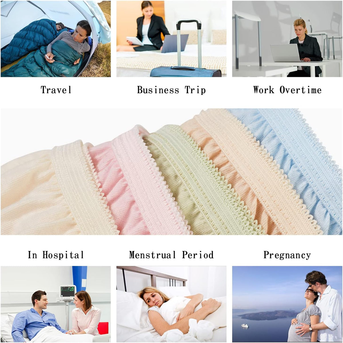 Disposable Women Underwear for Travel Colorful Cotton Ladies Briefs Hotel Spa Hospital Stays Emergencies