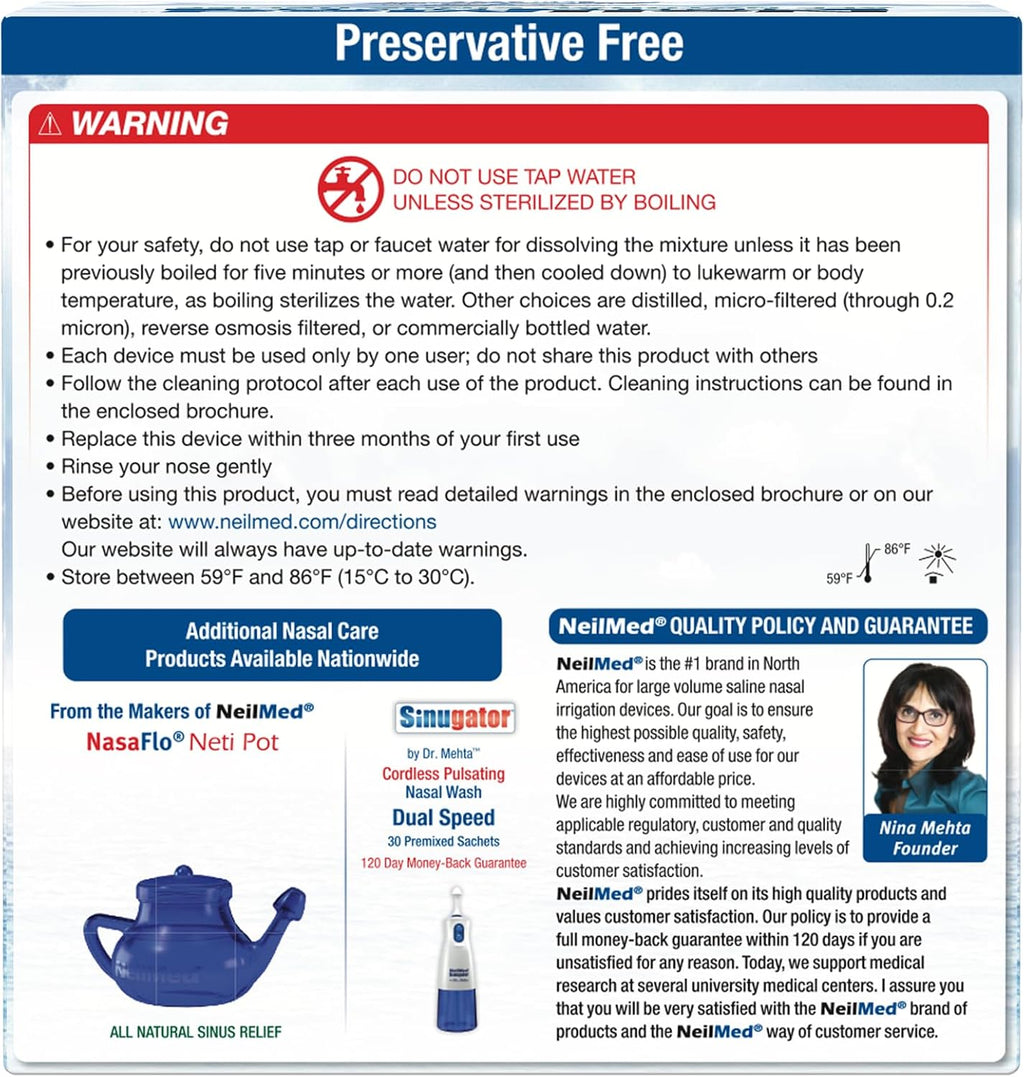 NeilMed Sinus Rinse Nasal Irrigation Replacement Bottle 3ct with NeilMed NasaDock Plus Drying Stand