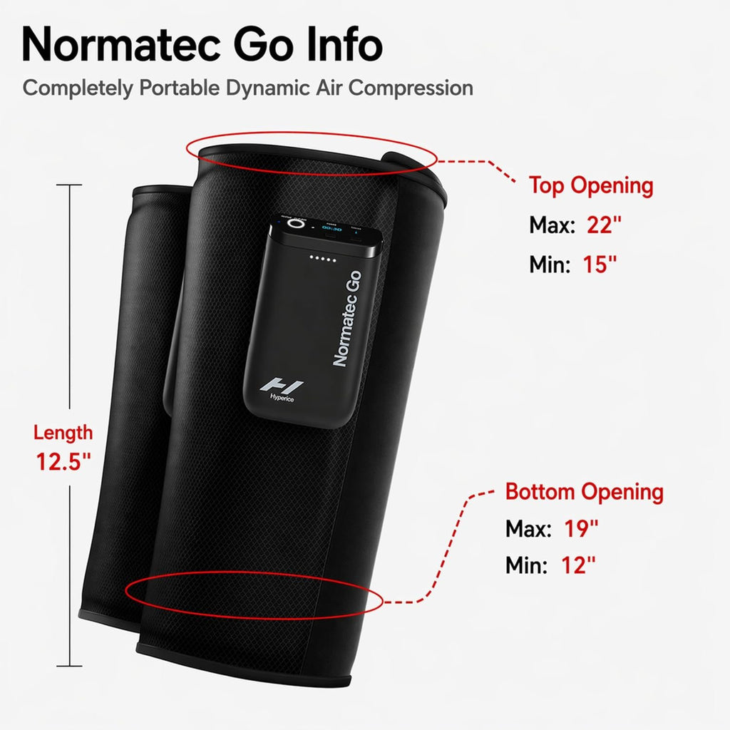 Hyperice Normatec Go Wireless Mobile Dynamic Air Compression Calf Muscles | Portable | Increase Circulation | Reduce Pain | Tension in Legs | Bluetooth Enabled | 7 Levels Customizable Pressure