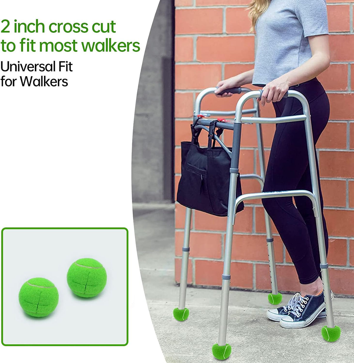 20 PCS Precut Walker Tennis Balls for Walker/Furniture Legs Floor Protection, Heavy Duty Long Lasting Felt Pad Glide Coverings (Grey)