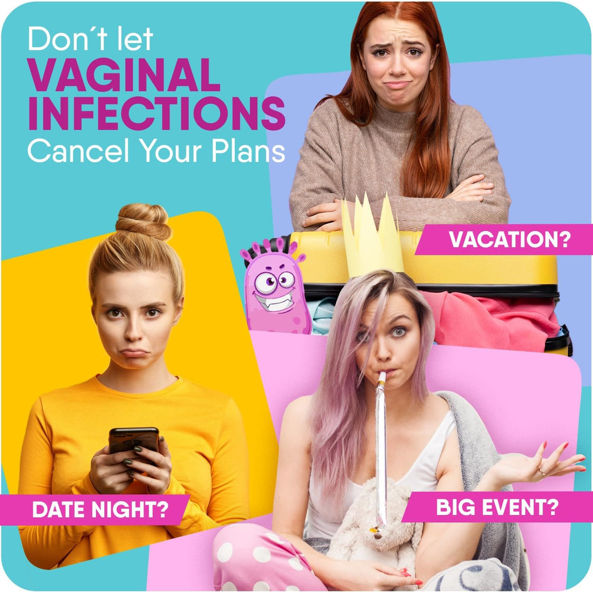 Lagicam 3 Day Vaginal Yeast Infection Treatment for Women, Start working on the 1st Day, Miconazole Nitrate, Antifungal Cream relieves Itching and Irritation, 3 Disposable Applicators & Cream (1 Pack)
