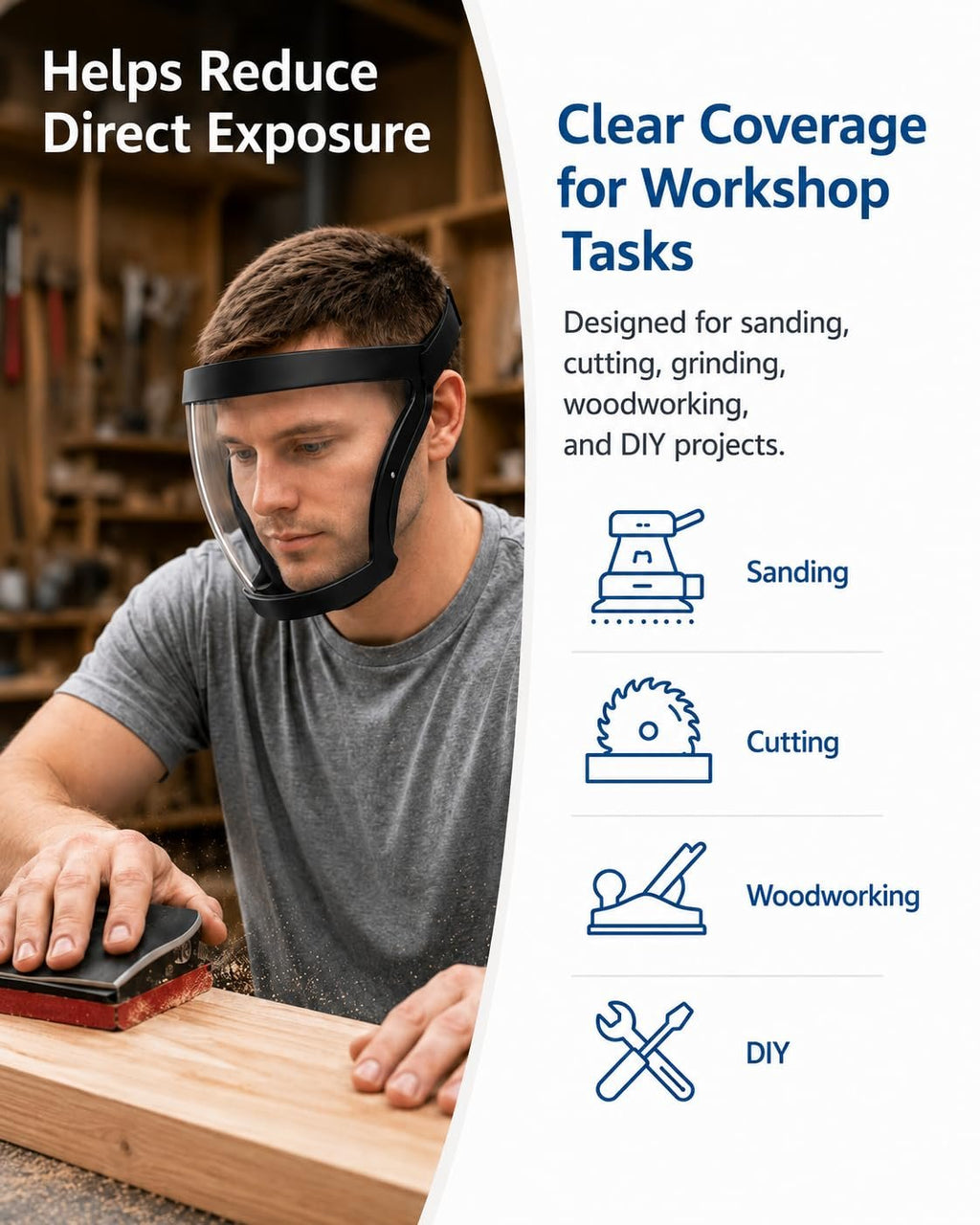Clear Full Face Shield for Yard Work and Weed Eating | Anti-Fog Face Shield Mask with Adjustable Headband, Bottom Vent for Airflow, Plus an Included Dust Pad to Help Block Dust