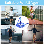 Leeboom Jump Rope, Adjustable Length Tangle-Free Segmented Soft Beaded Skipping Rope, Fitness Jump Rope for Kids, Man, and Women Weight Loss 9.2 Feet
