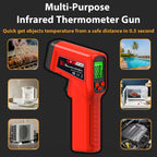 FKM Infrared Thermometer Gun Non-Contact Laser Thermometer Gun -58°F~986°F | (-50°C~530°C) Digital Temperature Gun for Cooking,Oven,Griddle,Automotive,HVAC,Industrial,Adjustable Emissivity,Not for Human