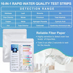 50 Pieces 16 in 1 Drinking Water Test Strips, 50 Tests for Water Quality Drinking Water Tester and 1 Test Tubes Quick Analysis PH Heavy Metals Nitrate Chlorine for Aquarium Tap