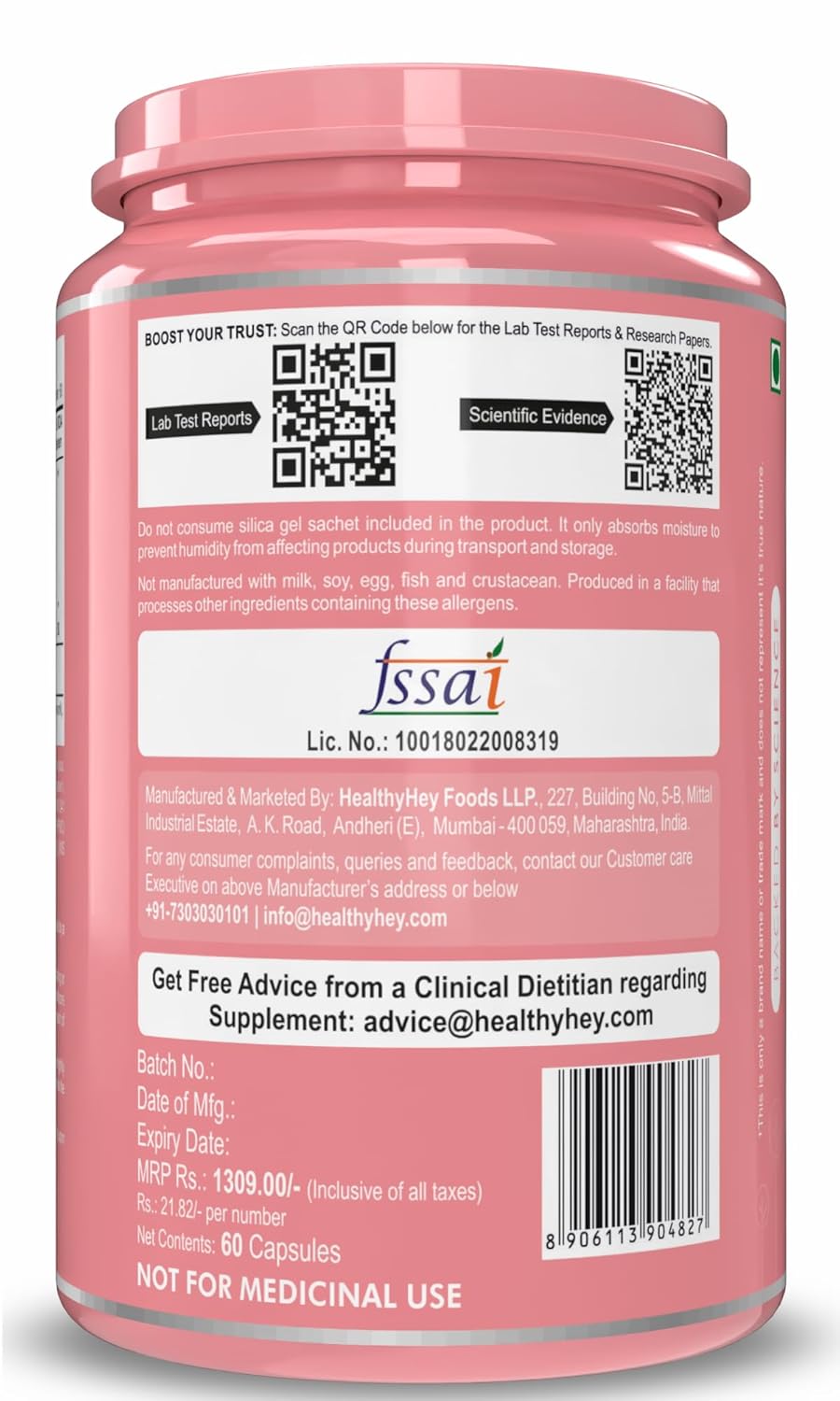 HealthyHey ODO Vaginal Probiotics for Women pH Balance with Prebiotics & Lactobacillus Probiotic Blend - Vaginal Health Supplement - Promote Healthy Vaginal Odor & Vaginal Flora - 60 Veg Capsules