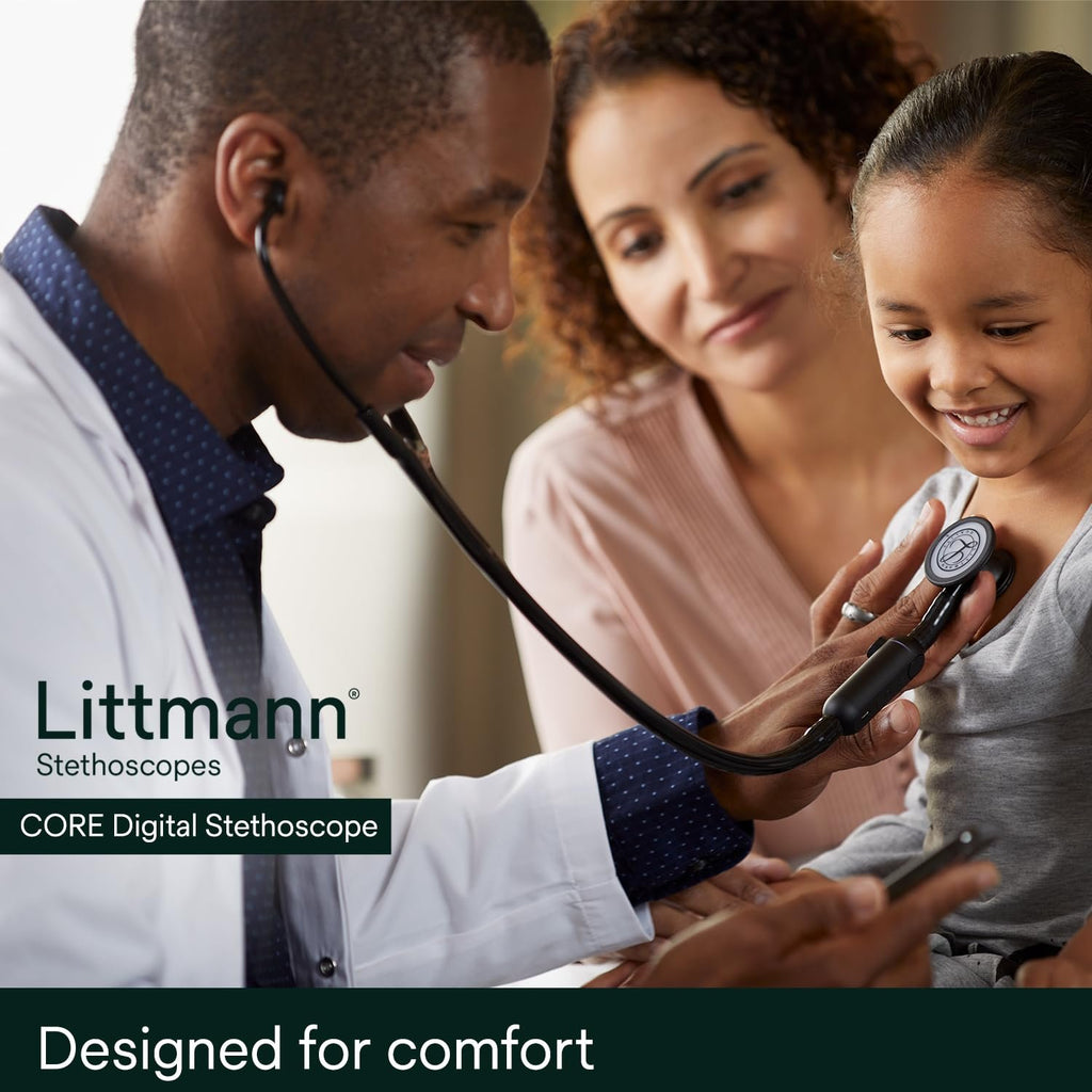 3M Littmann CORE Digital Stethoscope, Our Most Advanced Stethoscope Yet, Up To 40x Amplification, Active Noise Cancellation, In-App Sound Wave Visualization, High Polish Rainbow Chestpiece, 8570