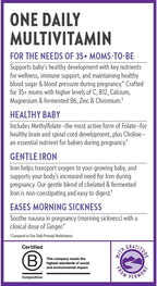 New Chapter One Daily Prenatal Multivitamin 35+, 90 Count | Enhanced Formula with Methylfolate and Choline for Healthy Mom and Baby, Gluten Free and Non-GMO, Made for Ages 35+