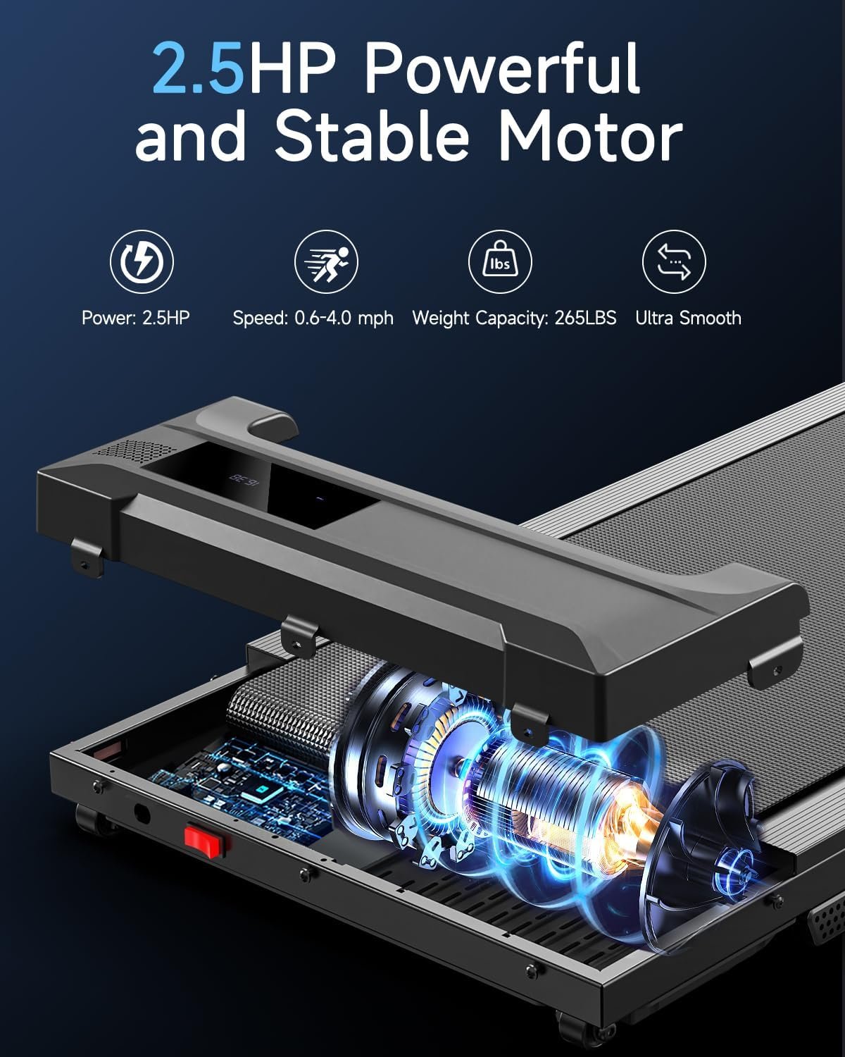 Walking Pad Treadmill for Home - Under Desk Treadmills Mini Portable Walking Running Machine Slim Compact Motorized Electric Treadmill with Adjustable Speed Remote