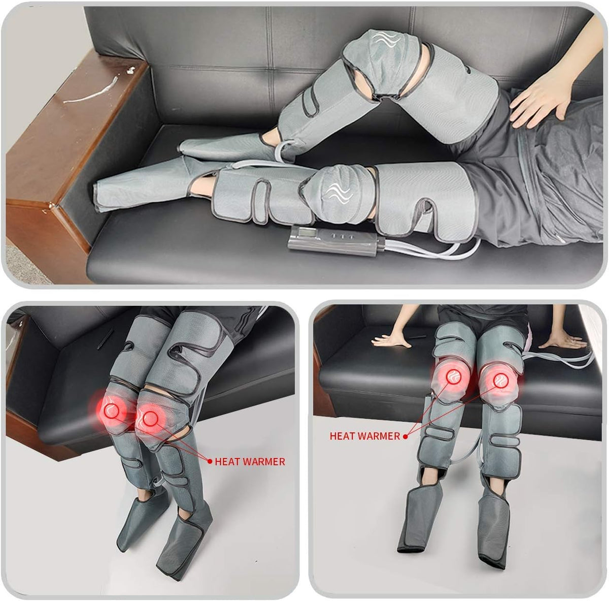 Leg Pressotherapy, Leg Massager with Compression, Pressotherapy for Home (Grey Marengo)