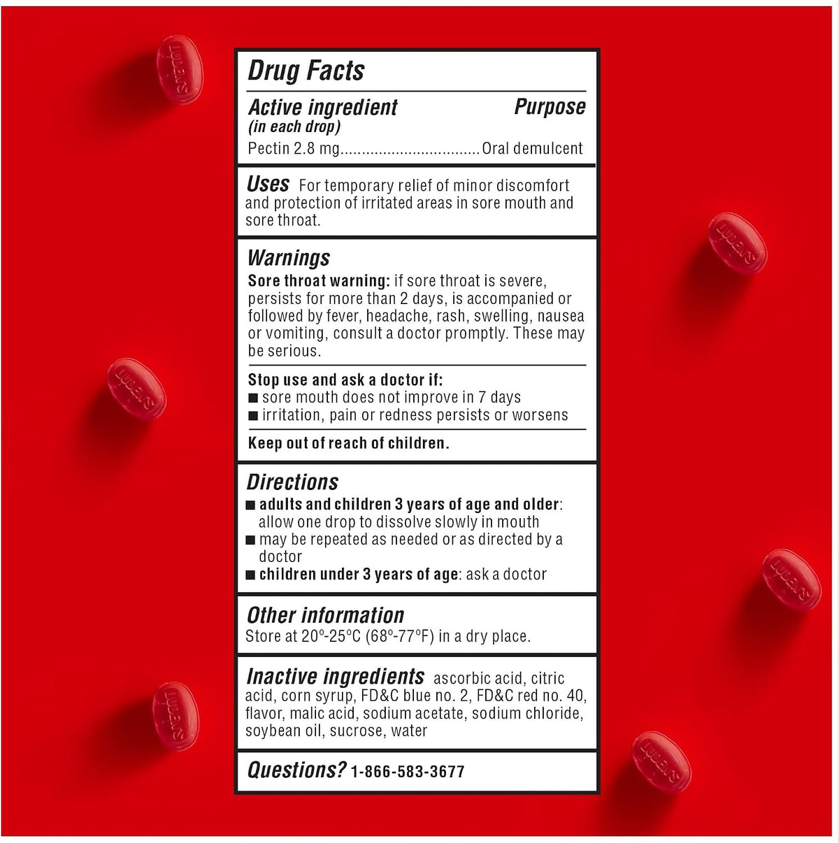 Luden's Sore Throat Relief Drops, Wild Cherry, 90 Count | Sore Throat Lozenges, for Minor Everyday Irritation & Dry Mouth, Soothes Throats, With Pectin