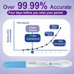 Amplim Midstream Pregnancy Test Stick, HCG Early Detection 6-Days Sooner, Extra Sensitive 10 MIU/mL 99.99% Accurate Result, 2-Sec Easy Home Tests, 10 Pack