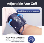 Sinocare Blood Pressure Monitor, Upper Arm Blood Pressure Monitors for Home Use, Adjustable Arm Cuff 8.6"-16.5", One-Button Operation, Dual User, Accurate & Practical (Black)
