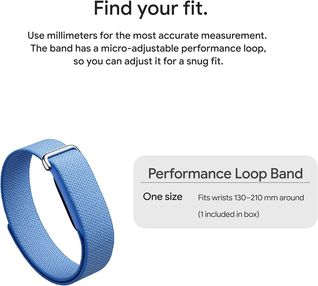 Google Fitbit Air Performance Loop Band - One Size - Obsidian | Only compatible with Fitbit Air, microadjustable, polyester, nylon, and elastane yarn band, workout-friendly