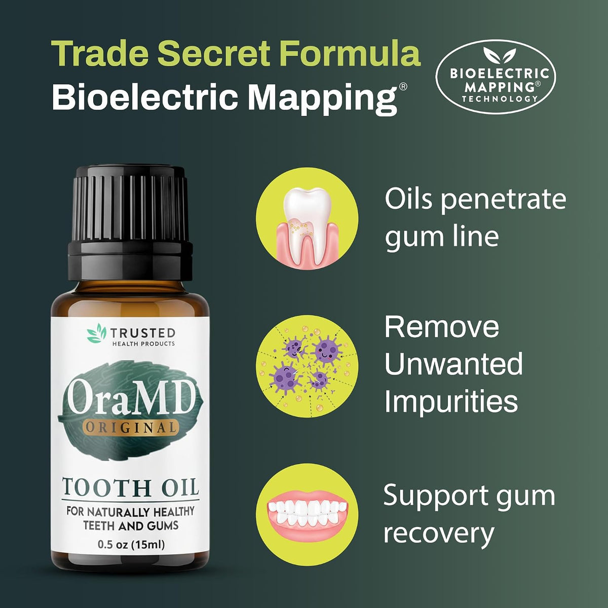 OraMD 4-in-1 Original Tooth Oil - Gum Disease Gingivitis Treatment (1 Pack) | Clinically Tested, Periodontal Disease Treatment, Sensitive Teeth & Gums, Chemical-Free Solution, 250,000+Satisfied Customers