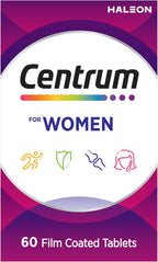 Centrum Women, Multi Vitamin & Minerals Supplement, 60 Tablets | Supports Energy, Immunity, Bone Health + Healthy Skin