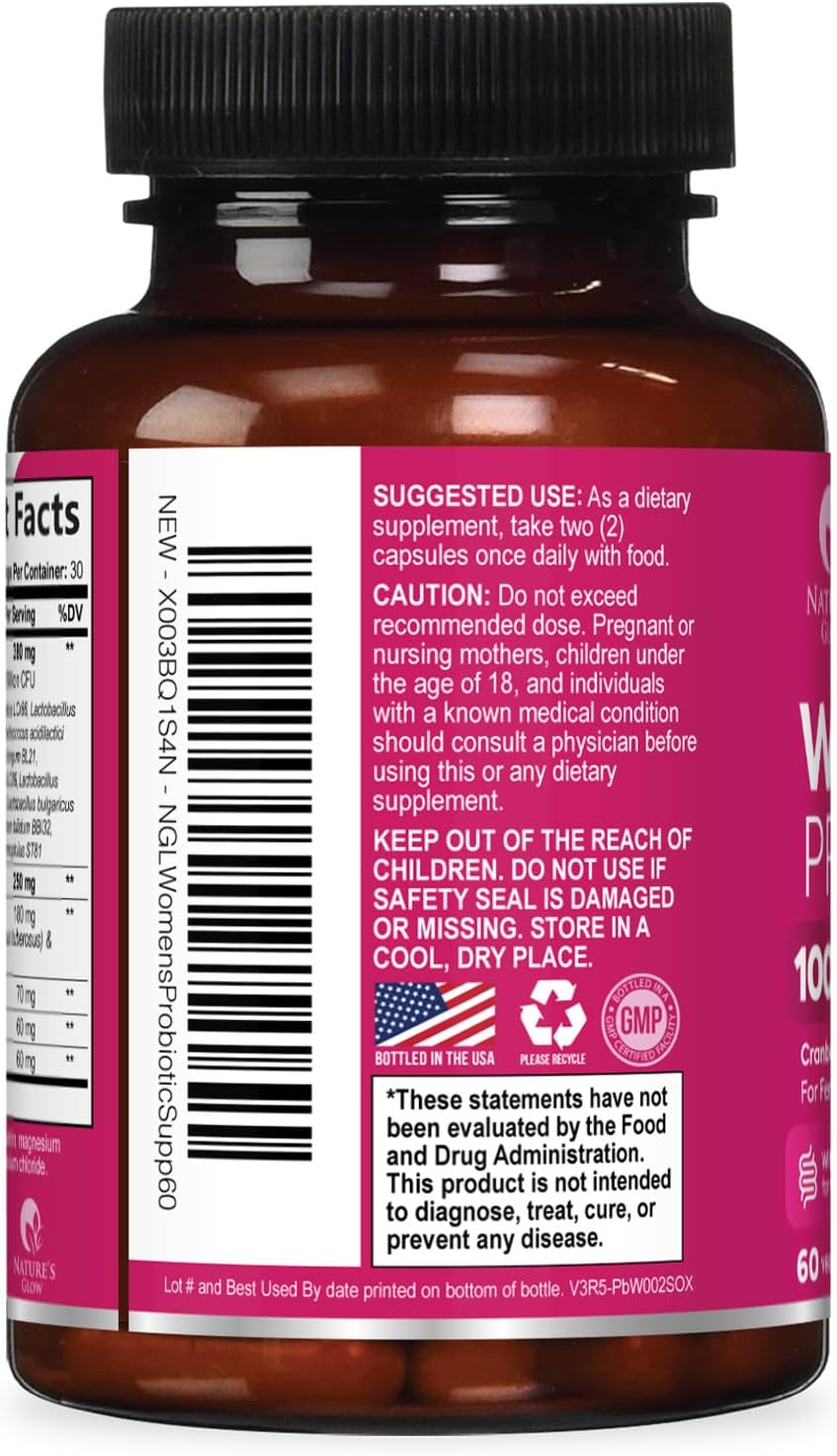 Probiotics for Women, Probiotic with 50 Billion CFU, Multi Strains to Support Immune, Digestive, Feminine Vaginal and Urinary Health, Shelf Stable, Delayed Release, No Soy Gluten Dairy - 60 Capsules