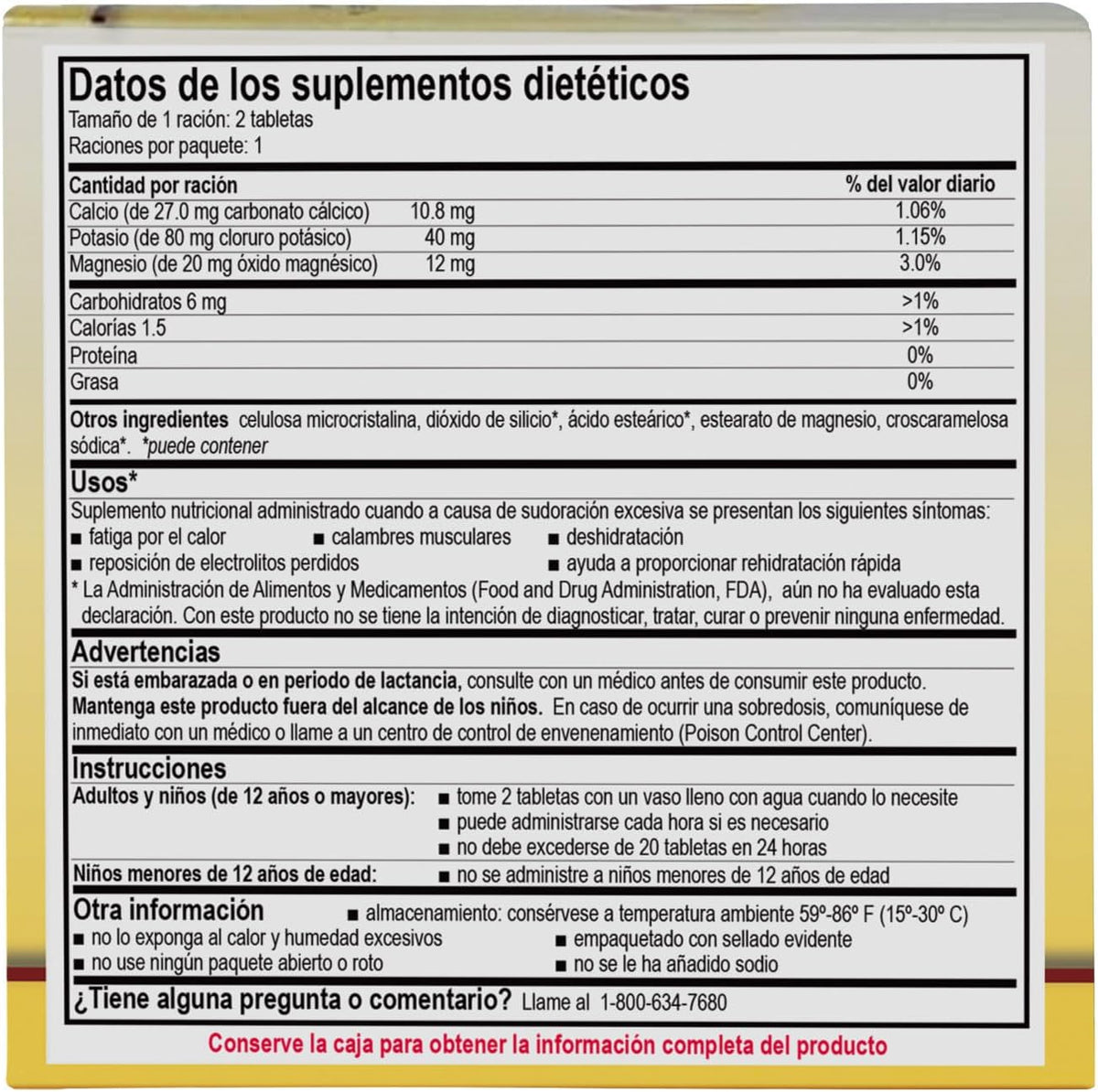 Medique 03033 Medi-Lyte Electrolyte Tablets w/ Potassium Chloride for Cramps, unflavored, 100 Tablets