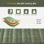 Elegear Double Sleeping Pad for Camping, 4.7" Ultra-Thick Self Inflating Camping Pad 2 Person with Pillow Built-in Foot Pump Camping Sleeping Mat for Backpacking, Hiking, Portable Camping Pad