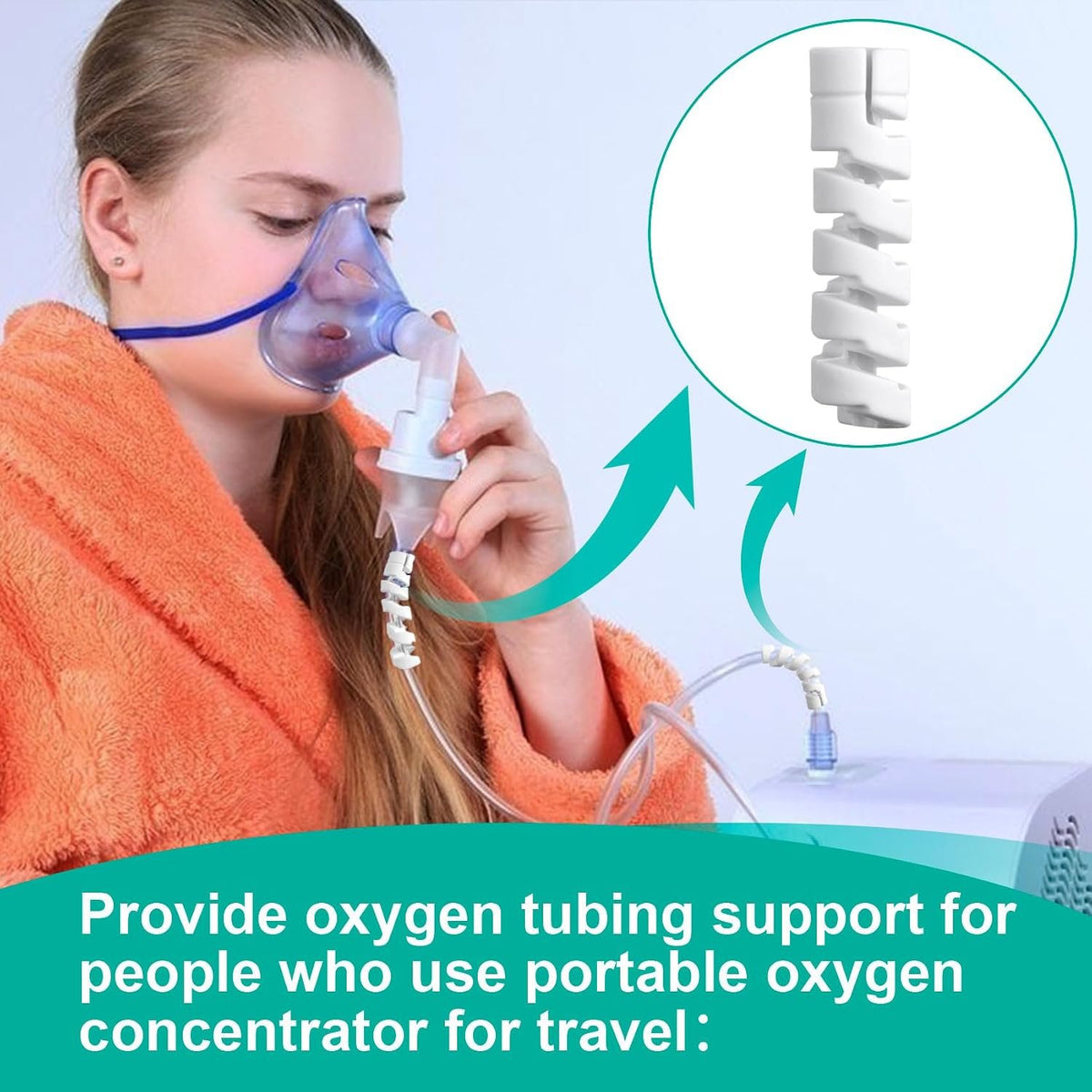 20pcs Oxygen Tube Support Crimp Straightener, White | Oxygen Tubing Support Accessories for Portable Oxygen Concentrator for Oxygen Hose Nasal Cannula