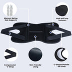 JOMVD Knee Brace for Knee Pain, Meniscus Tear, Adjustable Knee Support with Side Spring Stabilizers for Meniscus Tear, ACL, Arthritis, Knee Pain Relief, Women and Men, Large