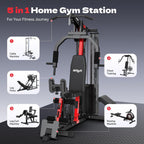 Home Gym Workout Equipment 148 LB Weight Stack, Full Body Workout Machine for LAT Pulldown, Chest Press, Leg Extension & Strength Training, Multi Function Fitness Equipment