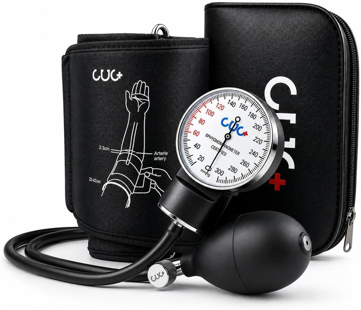 CUG Manual Blood Pressure Cuff, Accurate Measurement (Black)