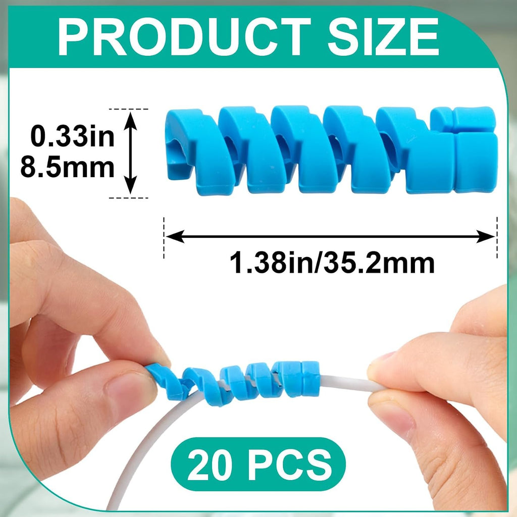 20pcs Oxygen Tube Support Crimp Straightener, Blue