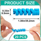 20pcs Oxygen Tube Support Crimp Straightener, Blue