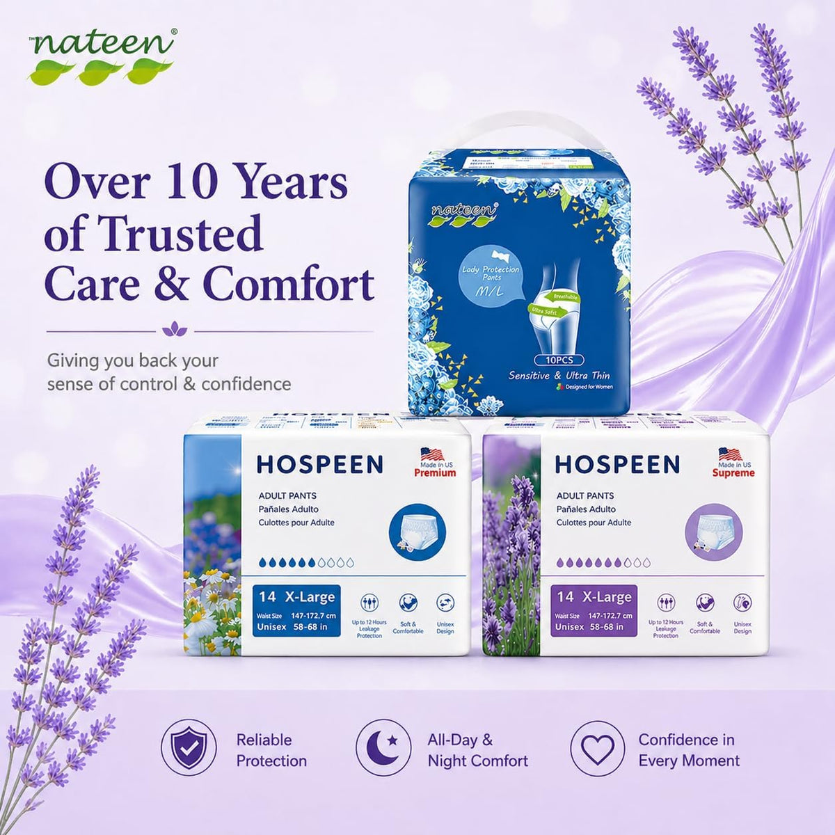 Nateen Hospeen Supreme Baby Changing Supplies Disposable Postpartum 172 cm 14 pieces