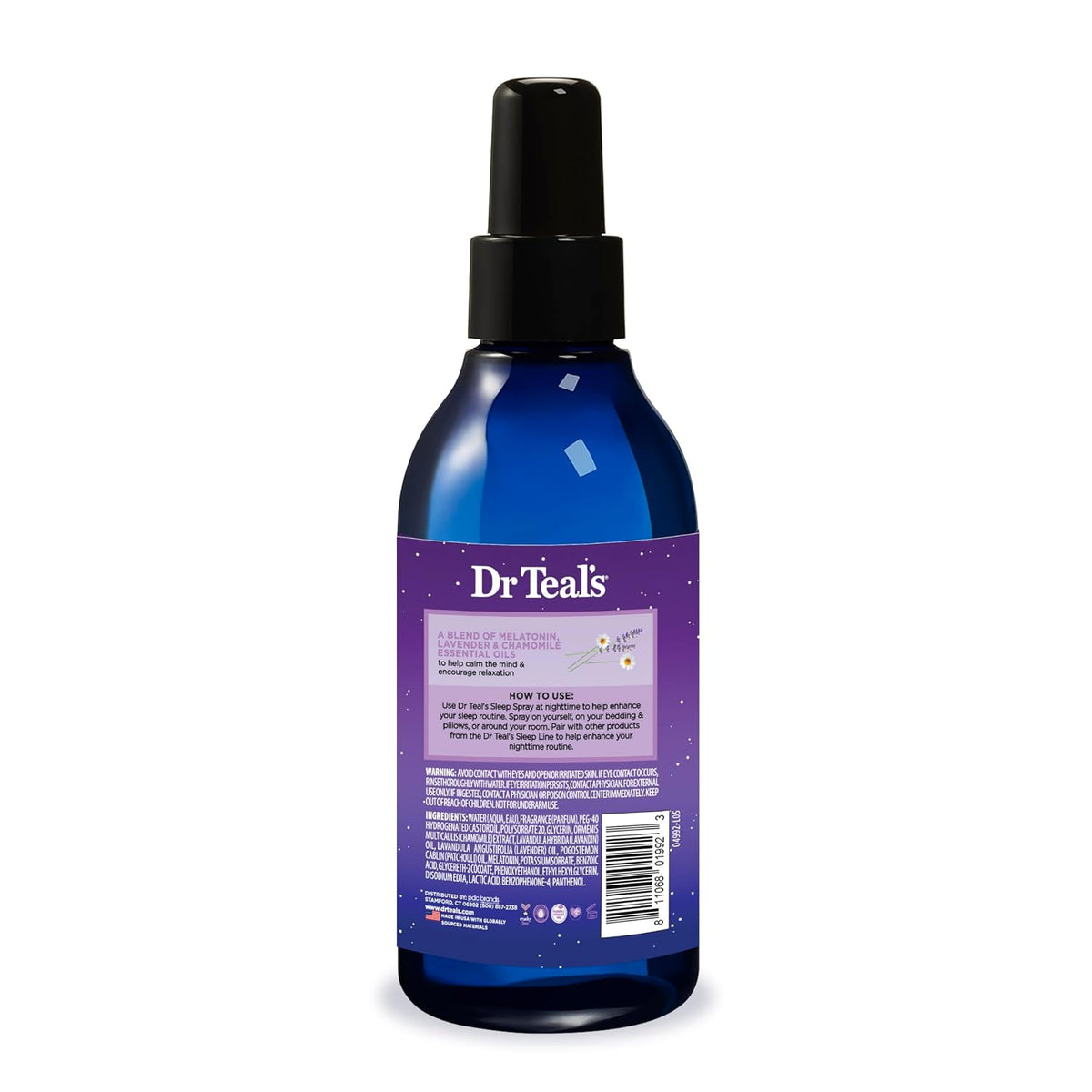 Dr Teal's Calm Blend Spray with Melatonin, Lavender & Chamomile Essential Oils, 6 fl oz (Pack of 3)