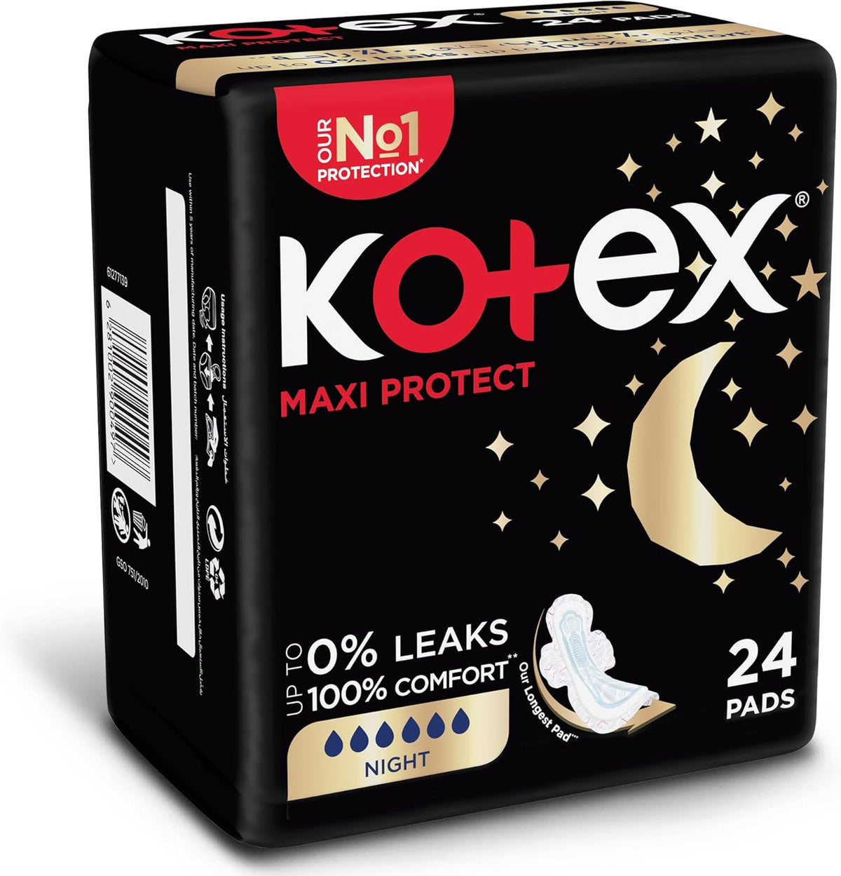 Kotex Sanitary Pads With Wings Overnight