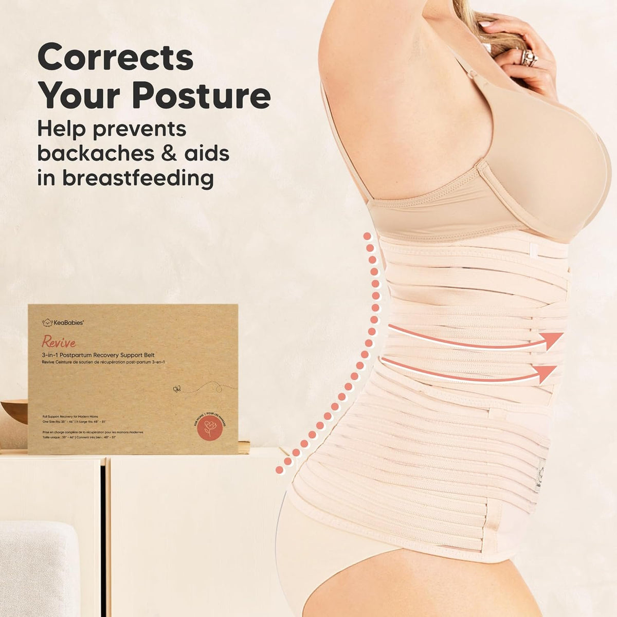 3 in 1 Postpartum Belly Support Recovery Wrap Band (Classic Ivory, M/L) | Postpartum Belly Band, After Birth Brace, Slimming Girdles, Body Shaper Waist Shapewear, Post Surgery Pregnancy Belly Support