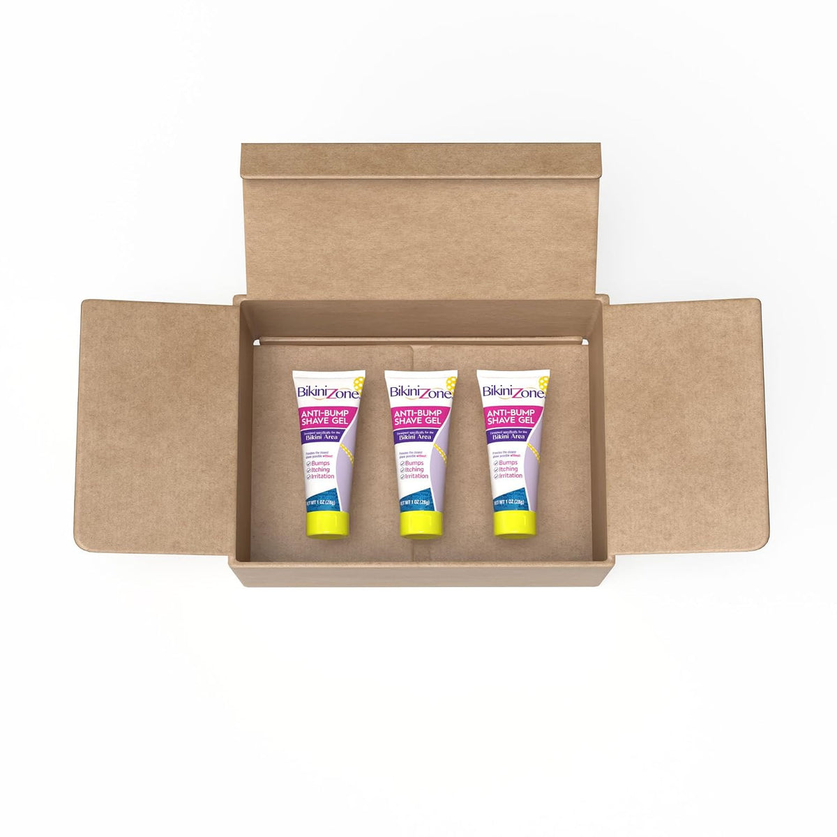 Bikini Zone Flow Razor 1 oz Anti-Bump Shave Gel Refills, 3 Ct | Replacement 1 oz Bikini Zone Anti-Bump Shave Gels for the Flow Razor. Attach, shave, & go with the all-in-one travel razor.