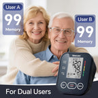 Sinocare Blood Pressure Monitor, Upper Arm Blood Pressure Monitors for Home Use, Adjustable Arm Cuff 8.6"-16.5", One-Button Operation, Dual User, Accurate & Practical (Black)