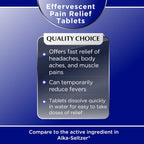 Quality Choice Effervescent Pain Relief, Original Flavor, Buffered Aspirin (NSAID) Pain Reliever and Fever Reducer, 36 Tablets (Pack of 2)