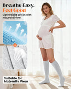 LEVSOX Cotton Compression Socks for Women Men 20-30 mmHg Knee High Cute Support Sock for Nurses Flying Pregnancy