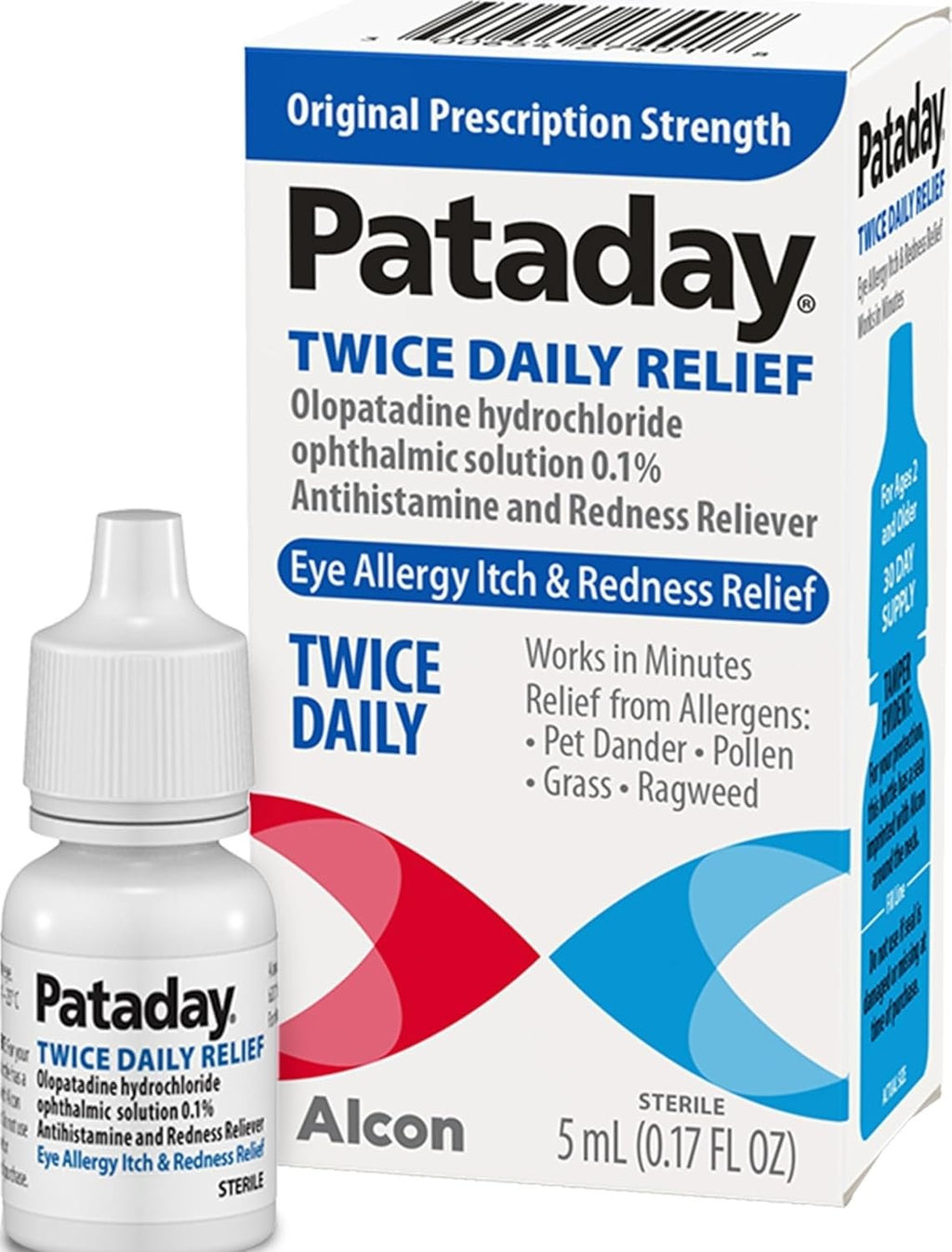 Pataday Twice Daily Allergy Eye Drops, Antihistamine for Itchy Eyes, 5 mL