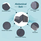 RCSP Abdominal Support Belt for Post-Surgery Recovery Adjustable Abdominal Brace for Injury Recovery and Support Comfortable Post-Surgical Abdominal Binder for Women and Men S to XL(26-42) Inch (Grey)
