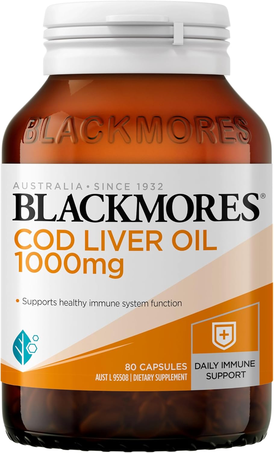 Blackmores Cod Liver Oil| Supports Healthy Immune System Function | 80 Capsules