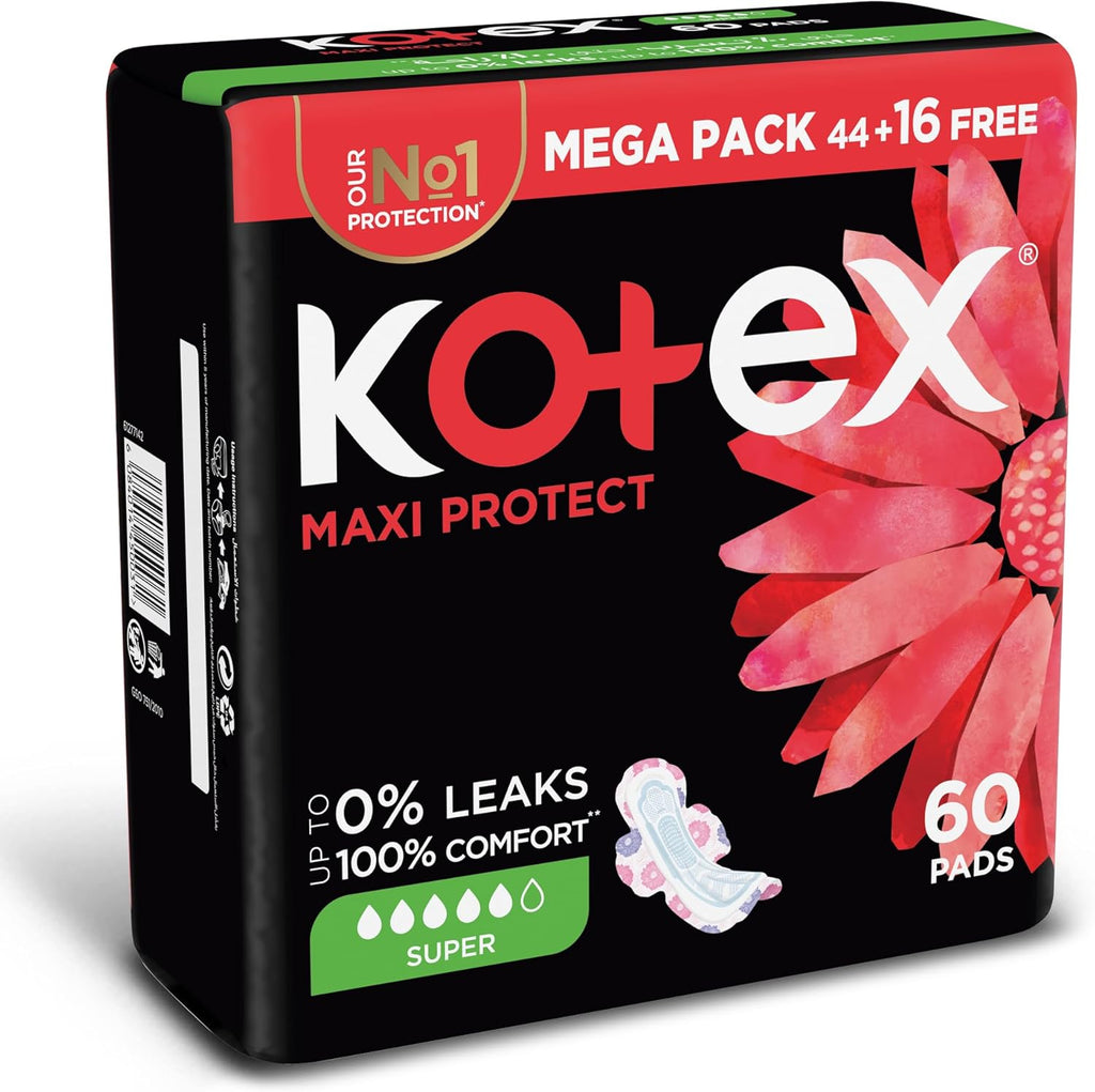 Kotex Sanitary Pads With Wings 60 pads