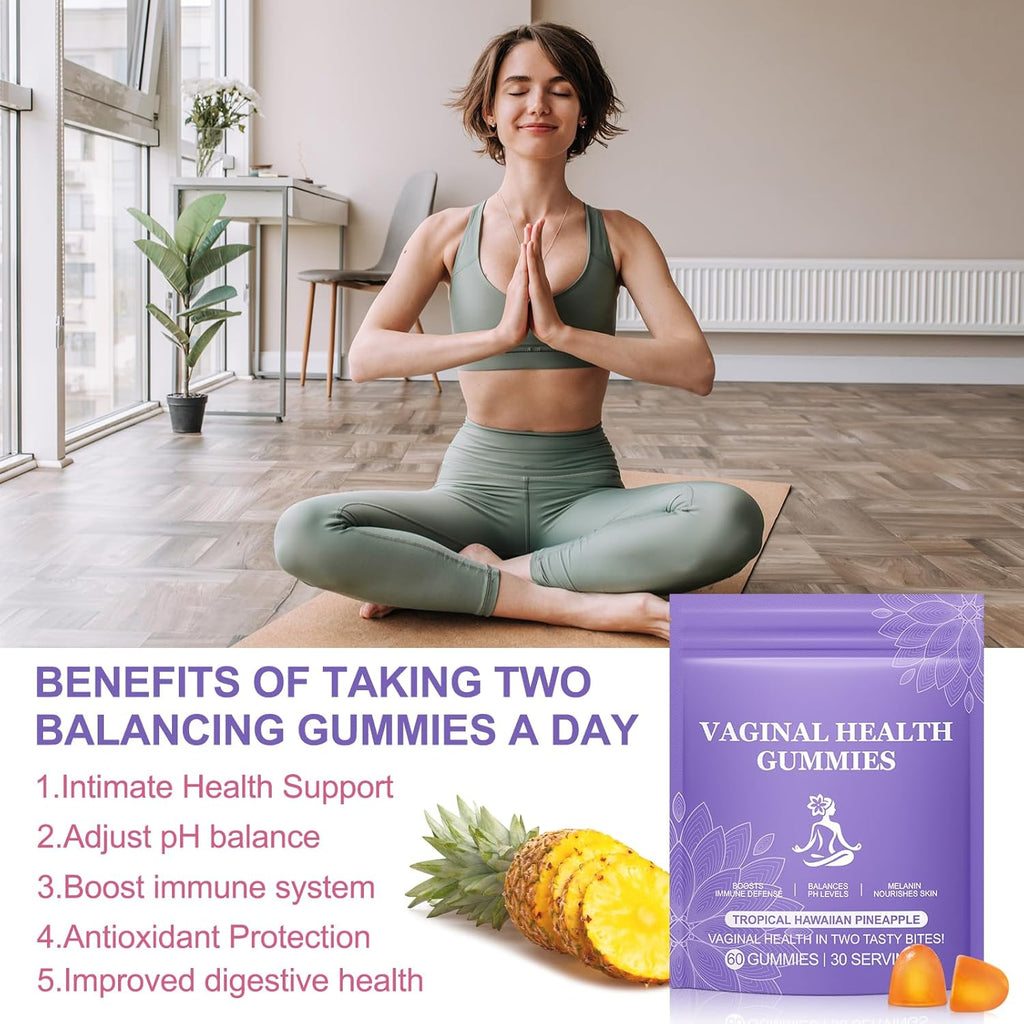 Premium Feminine Balance Gummies,Vital Vaginal Probiotics Source Feminine Gummies,Pineapple Flavor for Women ph,for Women of All Ages - Probiotics for Digestion, Gut Health, Immune Support