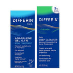 Differin Acne Kit, Adapalene Gel 0.1% + Benzoyl Peroxide Body Wash | Complete Acne Prone Skin Care Routine, Retinoid Gel Treatment, 5% Benzoyl Peroxide Face and Body Wash, Pimple-Fighting Bundle