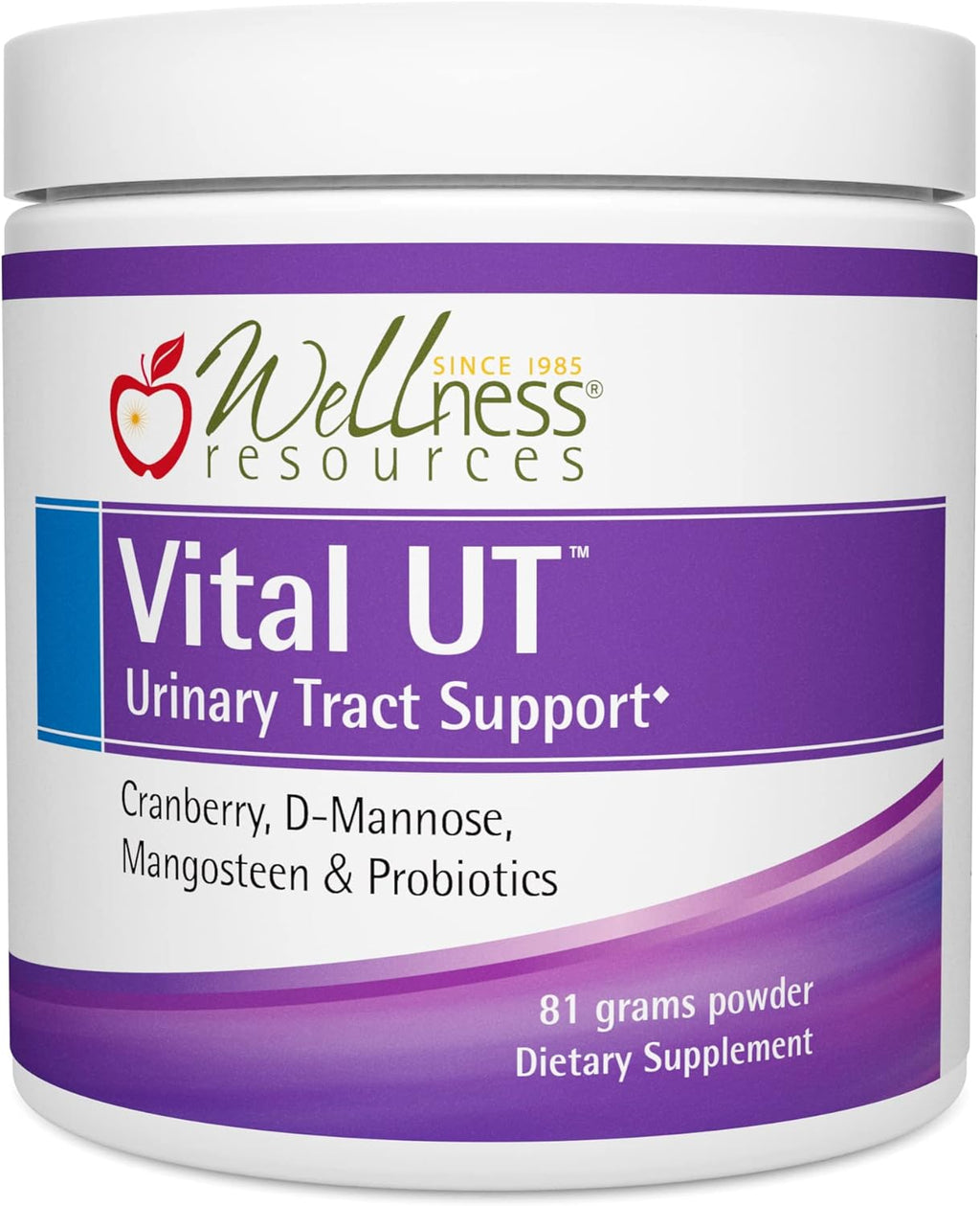 Vital UT Urinary Tract Supplement with Cranberry (36mg PACs), d-Mannose, Mangosteen, and LactoSpore Probiotic (30 Servings, Powder)