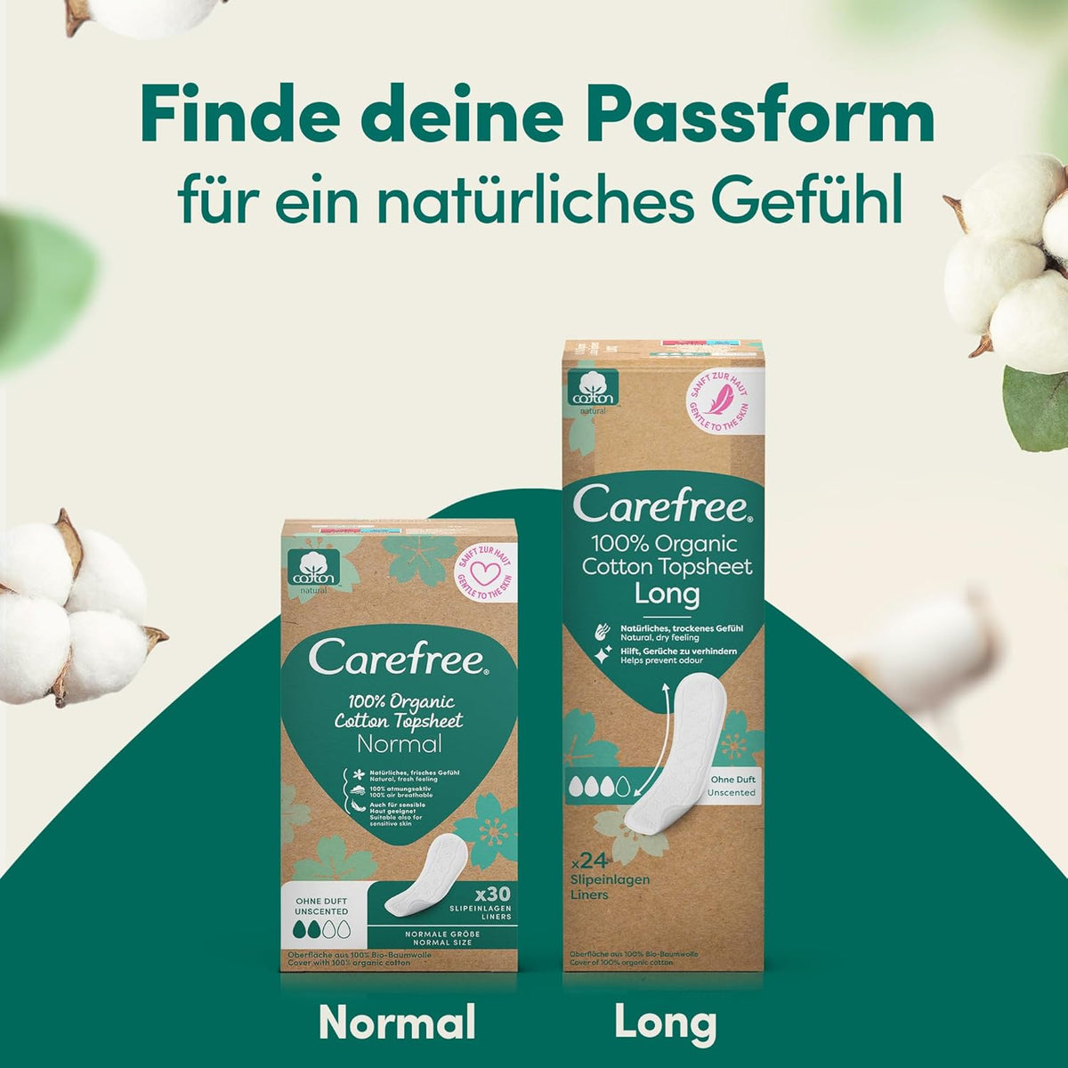 Carefree Panty Liners Organic 30 pieces