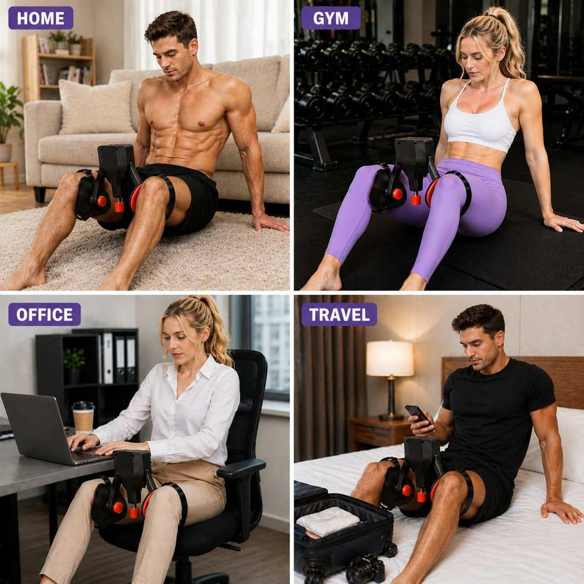 Thigh Trainer Master, 22-77lbs Adjustable Inner Thigh Exerciser for Pelvic Floor Strengthening, Kegel Exercise Equipment for Women and Men, Leg Shaping, Yoga and Home Workout