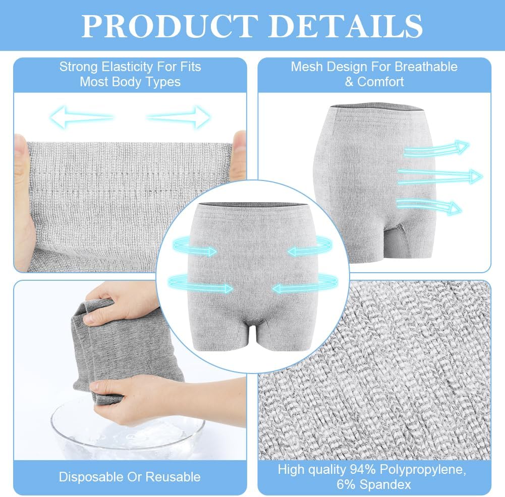 ACWOO Postpartum Disposable Knickers, Women's Maternity High Waist Underwear Pregnancy, Microfibre Boyshort Cut Knicker with Super Soft, Breathable Stretchable Maternity Pant After Birth Seamless