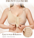 BRABIC Post Surgery Front Closure Bras for Women Full Coverage Compression Mastectomy Wireless Bra with Adjustable Straps