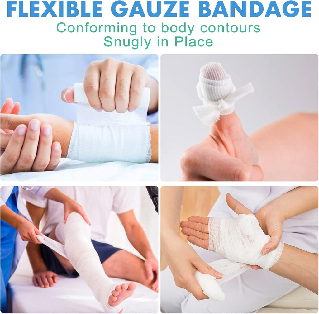 LotFancy Gauze Rolls, 4 Inch x 4.1 Yards, Conforming Stretch Gauze Bandage